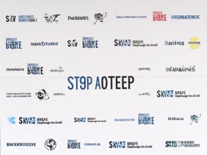 Step and repeat backdrop at corporate event — branded banner printing for events