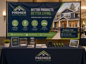 Custom vinyl banner for retail sales event — vibrant indoor promotional display
